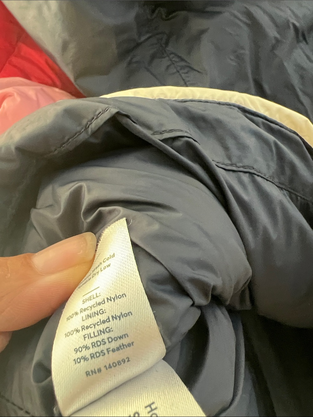 Marine Layer Archive Apres Puffer Jacket in Navy Rainbow Wave Small - Picture 9 of 10